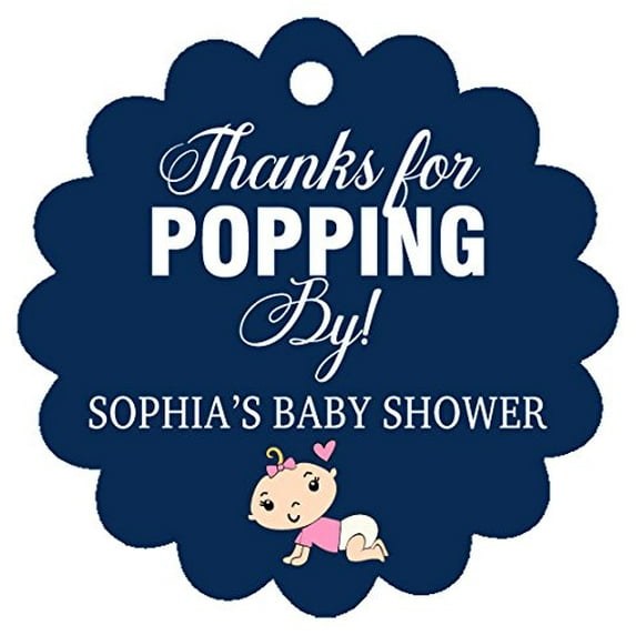 100 PCS Baby Shower Favor Thank You Tags Custom Gift Papper Hang Tags - Colors Available