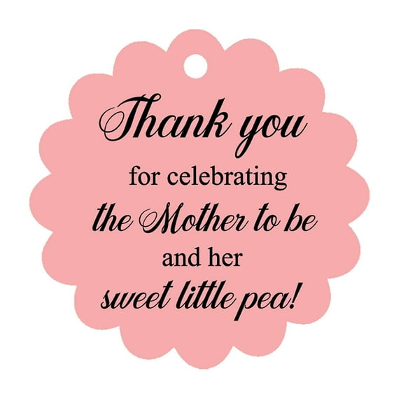 100 PCS Baby Shower Favors Gift Paper Hang Tags- Â&nbsp;Thank You For Celebrating The Mother To Be & Her Sweet Little Pea!