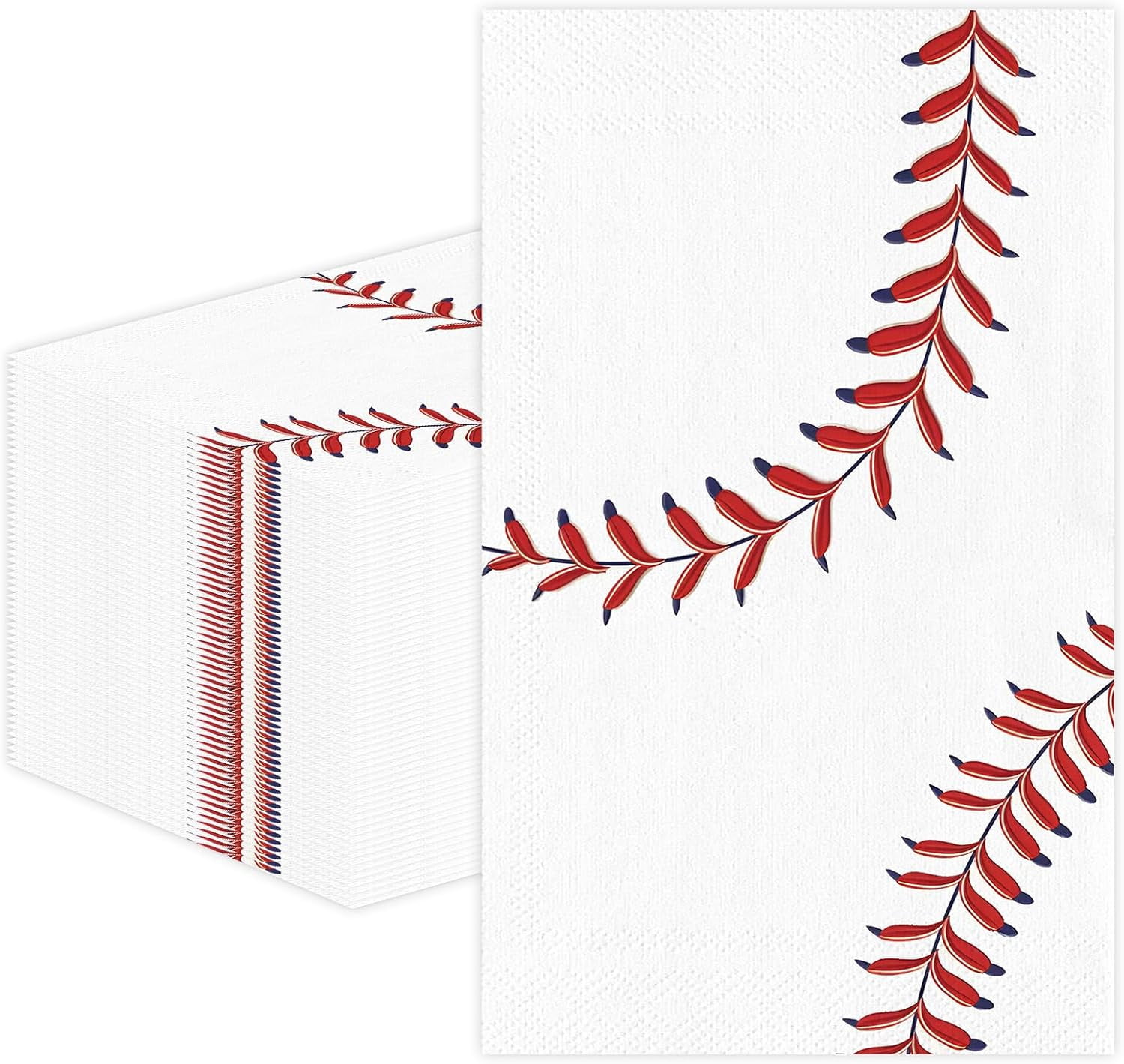 100 PCS Baseball Paper Napkins, Disposable Baseball Bathroom Guest Hand Towels Sports Theme Dinner Napkins Decorative for Kitchen Home Birthday Baby Shower Party Decoration (Baseball)