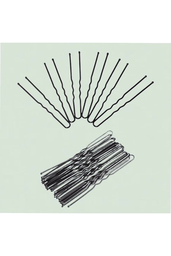 100 PCS Black U Shaped Hair Pins Large Heavy Duty Crinkled Hair Pins for Women Girls(2 inch)