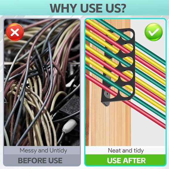 100 PCS Cable Chase Wire Bracket, Cable Support Wire Holder, 1in with 10-Hole Design, Electrical Cord Organized Management Bracket, Black$$Tools & Hardware Other