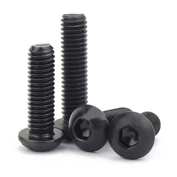 100 PCS Carbon Steel Inner Hexagonal Round Head Screw, M5x10mm ,Head thickness: 2.75mm.