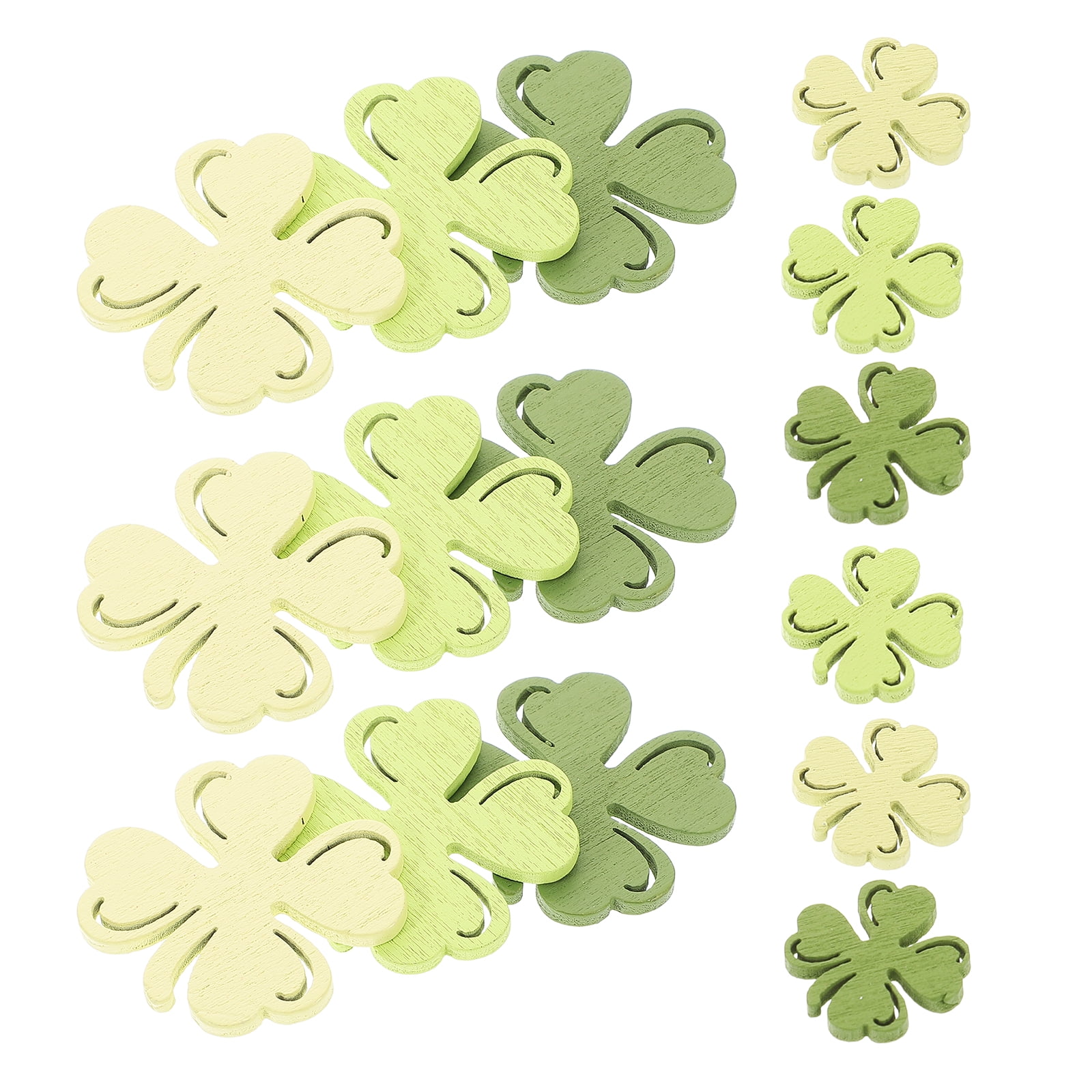 GOOHOCHY Wooden Shamrock Confetti for St Patrick's Day Irish Wood Slices Table Scatter 100 Pieces