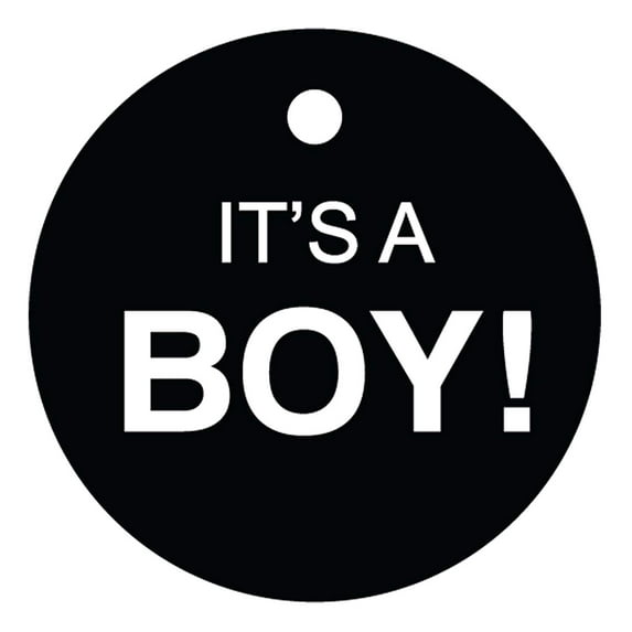 100 PCS Circle Personalized Baby Shower Favor Gift Tags It's a Boy Baby Shower Hang Tags
