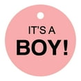 thumbnail image 1 of 100 PCS Circle Personalized Baby Shower Favor Gift Tags It's a Boy Baby Shower Hang Tags, 1 of 1