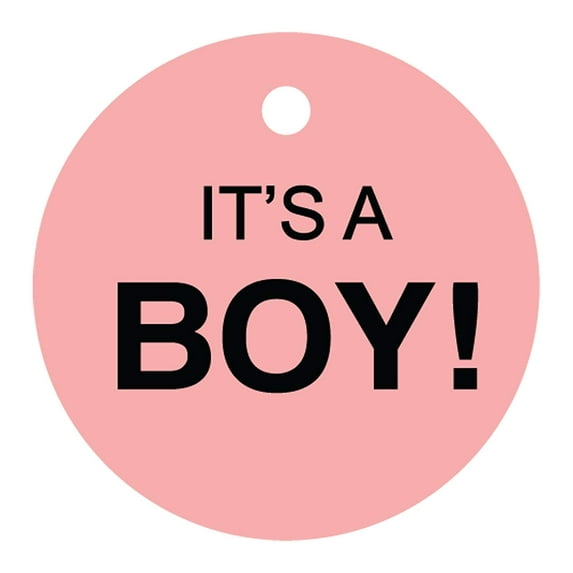 100 PCS Circle Personalized Baby Shower Favor Gift Tags It's a Boy Baby Shower Hang Tags