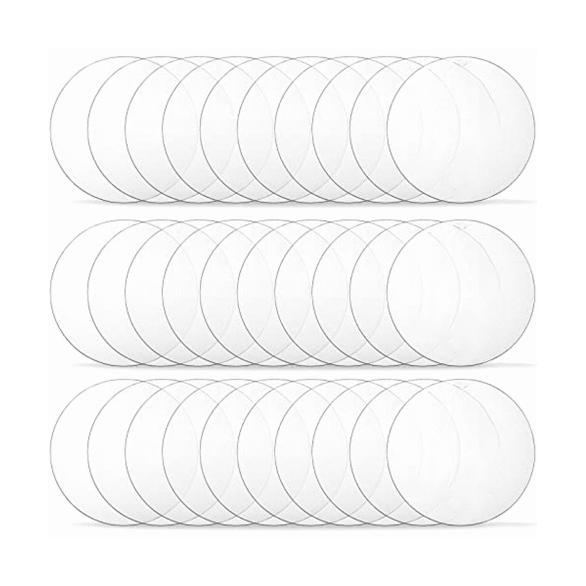 100 PCS Clear Acrylic Blanks, 4 Inch Round Acrylic Disc, Transparent Acrylic Ornament Blanks