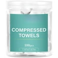 thumbnail image 1 of 100 PCS Compressed Towels Disposable Washcloths Compressed Towel tablets Portable Compressed paper Towels Thicken the Towel Suitable for Outdoor Camping at home, 1 of 7