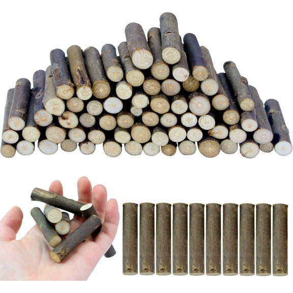 100 PCS Craft Sticks, 2 Inch Natural Birch Twigs Sticks, Mini Wood Log for DIY Crafts, Farmhouse Centerpiece Decor and Rustic Home Decor