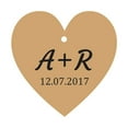 thumbnail image 1 of 100 PCS Custom Initial Heart Shape Paper Tags Personalized Wedding Favor Gift Hang Tags, 1 of 1