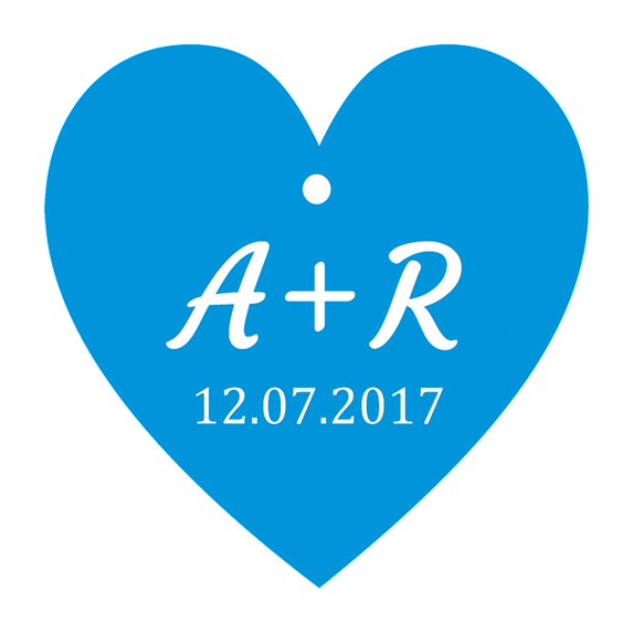 100 PCS Custom Initial Heart Shape Paper Tags Personalized Wedding Favor Gift Hang Tags