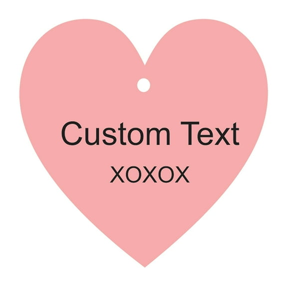 100 PCS Custom Made Any Text Hang Tags Heart Shape Personalized Wedding Favor Gift Tags