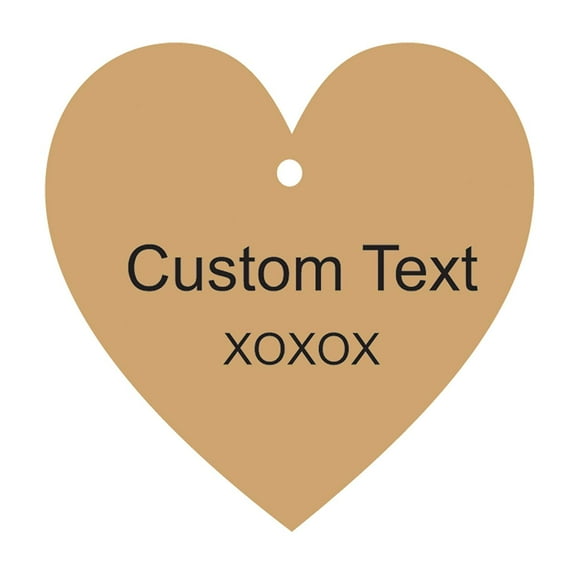 100 PCS Custom Made Any Text Hang Tags Heart Shape Personalized Wedding Favor Gift Tags