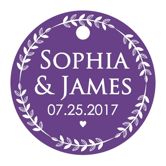 100 PCS Custom Made Round Hang Tags Personalized Wedding Favor Gift Paper Tags