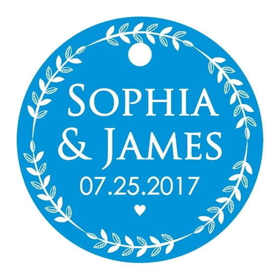 100 PCS Custom Made Round Hang Tags Personalized Wedding Favor Gift Paper Tags
