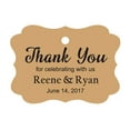 thumbnail image 1 of 100 PCS Custom Wedding Favor Hang Tags Thank you for celebrating Personalized Paper Tags, 1 of 4