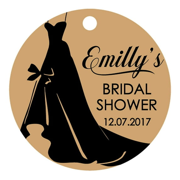 100 PCS Customized Bridal Shower Favor Tags Personalized Bridal Shower Gift Paper Tags
