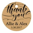 thumbnail image 1 of 100 PCS Customized Thank You Circle Hang Tags Personalized Wedding Favor Gift Tags, 1 of 5