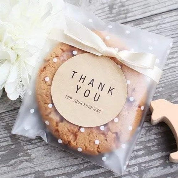 100 PCS Cute Transparent OPP Self Adhesive Cookie Bakery Candy Biscuit Roasting Treat Gift DIY Plastic Bag