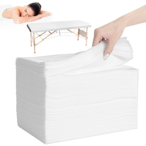 100 PCS Disposable Massage Table Sheets, 71" x 31.5" Disposable Massage Bed Covers, Breathable Non-Woven Fabric Tattoo Bed Sheets, Single Use Hygiene Sheet for SPA Centers, Beauty Salons, Hotels