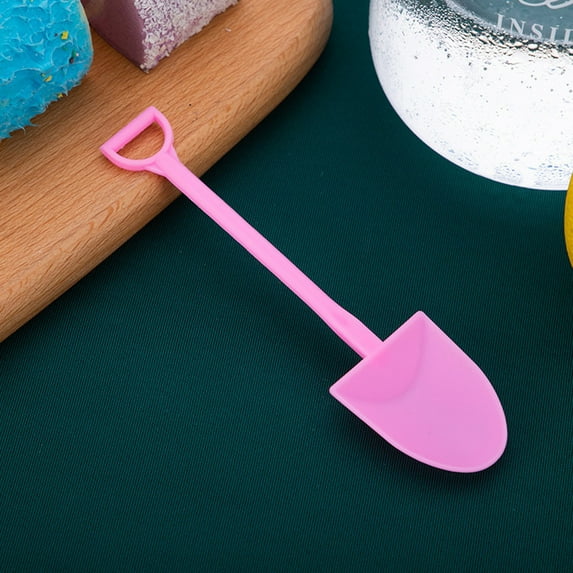 100 PCS Disposable Mini Shovel Shape Spoons, Colorful Plastic Ice Cream Shovel Spoon for Dessert Pudding Yogurt Sugar (4.7Inch, 5 Color)