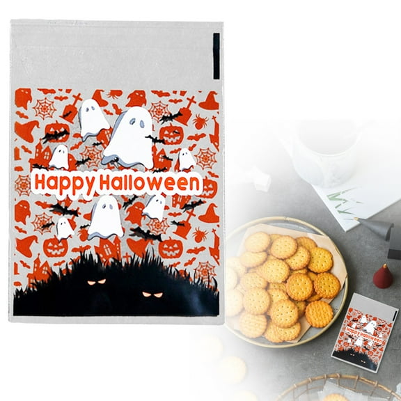 100 PCS Fall Cellophane Treat Bags(4x4 Inch) Small Thanksgiving Ziplock Bags for Candy Snack Goodie Cookie Gifts Wrap Autumn Self Sealing Pouch Baggies Friendgiving Party Favors Supplies Decorations