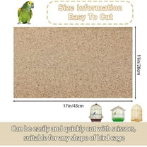 100 PCS Gravel Paper for Bird Cage | Sea Sand Liner Paper for Parrots & Cockatiels (11 x 17 Inch)