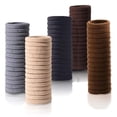 thumbnail image 1 of 100 PCS Hair Ties No Damage For Women Girls Men Kids Toddler - Soft Seamless Hair Ties For Thin & Fine Curly Hair - Brown Rubber Bands For Hair No Pull Ponytail Holder, 1 of 10