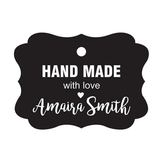 100 PCS Hand Made With Love Custom Made Hang Tags Personalized Wedding Favor Gift Paper Tags