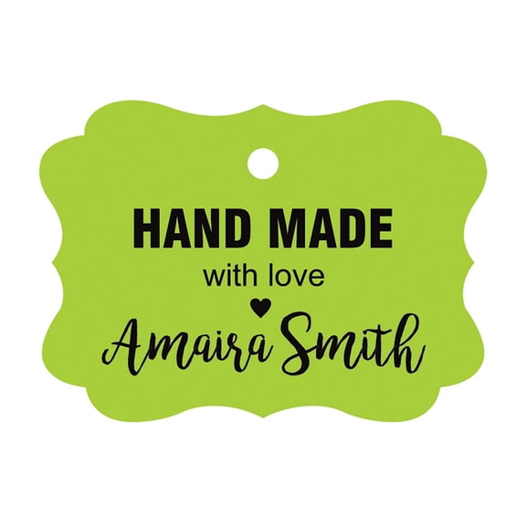 100 PCS Hand Made With Love Custom Made Hang Tags Personalized Wedding Favor Gift Paper Tags