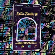 100 PCS Holographic Christian Stickers for Women, Kids, Let's Faith It By Puraesla - Lumina Series - Scripture Religious, Jesus Bible Verse for Journaling & Decor Laptop, Phone, Water Bottle