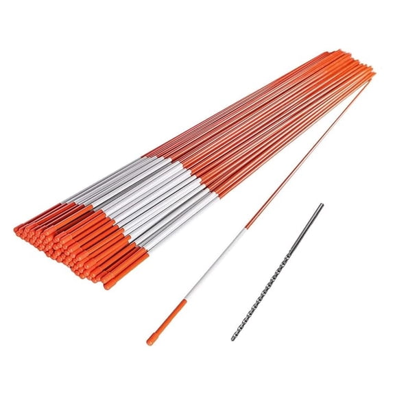 100 PCS Inch Driveway Markers 5/16 Inch - with 12" Install Drill Bit, Snow Stakes, Snow Plow Markers, Snow Poles, Rods
