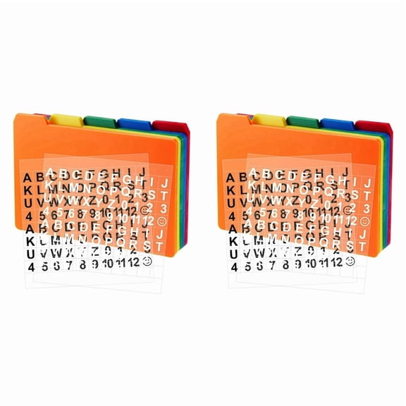 100 PCS Index Card Guide Set Alphabet Sticker Index Card Dividers Self Adhesive Number Stickers (Mix Color, 3 X 5 Inch)