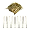 thumbnail image 1 of 100 PCS Invisible Wave Hairgrip U Shaped Hair Pins Kit Large Heavy Duty Crinkled Hair Pins for Women and Ballet Bun with Box (2.4 in, Gold), 1 of 5