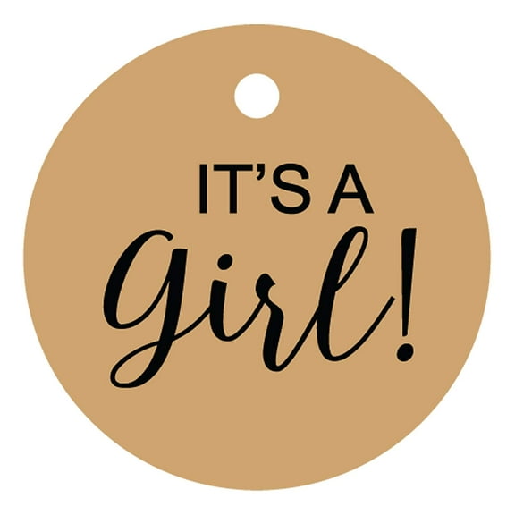 100 PCS It's a Girl Baby Shower Hang Tags Round Shape Wedding Favor Gift Paper Tag