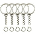 thumbnail image 1 of 100 PCS Key Chain Rings, Keyring with Chain, Keychain Rings with Chain 1 Inch and Jump Rings, Split Key Ring with Chain Silver Color Metal, 1 of 5