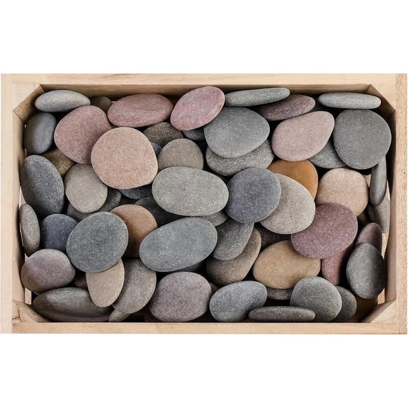 100 PCS Large 2.15-3.35" Smooth Natural River Rocks for Painting, Flat Painting Rocks & Craft Stones for Arts, Kindness Rocks, Garden & Classroom Projects