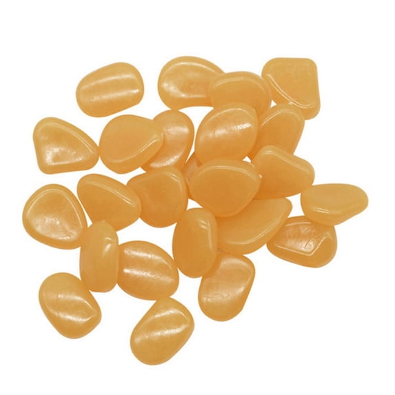 100 PCS Large Glow in The Dark Rocks Pebbles Outdoor Fish Tank Rocks Aquarium Gravel Luminous Stones for Fish Tank,Outdoor Garden Decor,Yard,Walkway(Yellow)