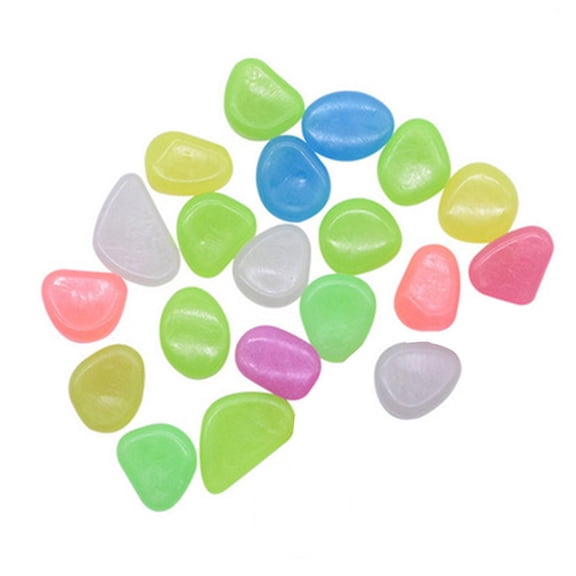 100 PCS Large Glow Pebbles Glow in the Dark Decorative Stones Rocks for Garden Walkway Yard Fish Tank(Multicolor)