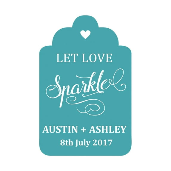 100 PCS Let Love Sparkle Customized Wedding Gift Paper Tags Personalized Wedding Favor Hang Tags