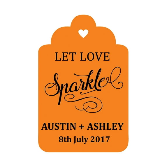 100 PCS Let Love Sparkle Customized Wedding Gift Paper Tags Personalized Wedding Favor Hang Tags