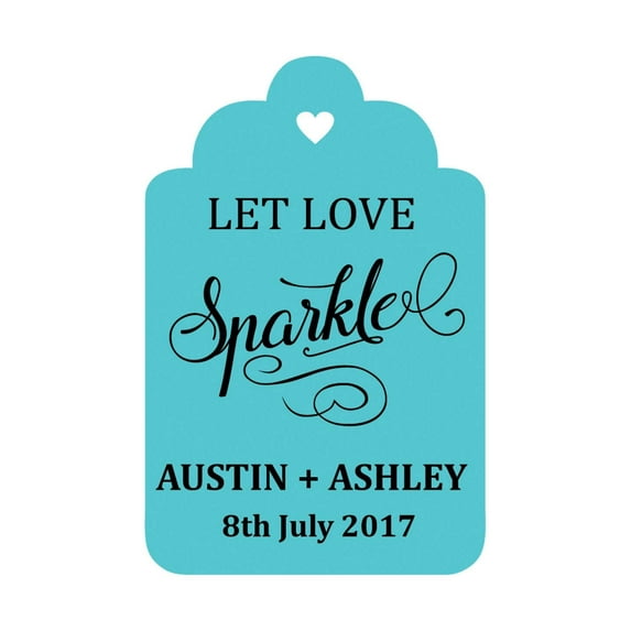 100 PCS Let Love Sparkle Customized Wedding Gift Paper Tags Personalized Wedding Favor Hang Tags