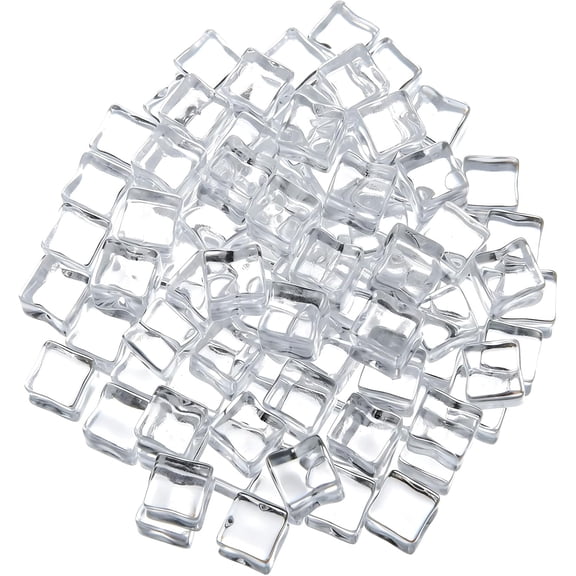 100 PCS Lifelike Simulation Acrylic Ice Cubes - Fake Clear Acrylic Plastic Ice Cubes For Home Decoration, Photography Props, And DIY Accessories