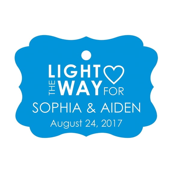 100 PCS Light The Way For Personalized Name Hang Tags Customized Wedding Favor Gift Paper Tags