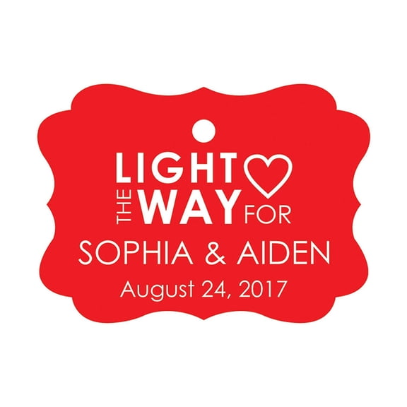 100 PCS Light The Way For Personalized Name Hang Tags Customized Wedding Favor Gift Paper Tags