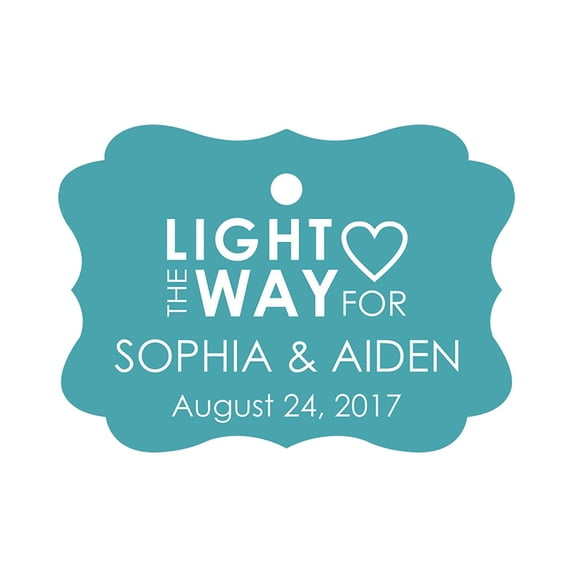100 PCS Light The Way For Personalized Name Hang Tags Customized Wedding Favor Gift Paper Tags