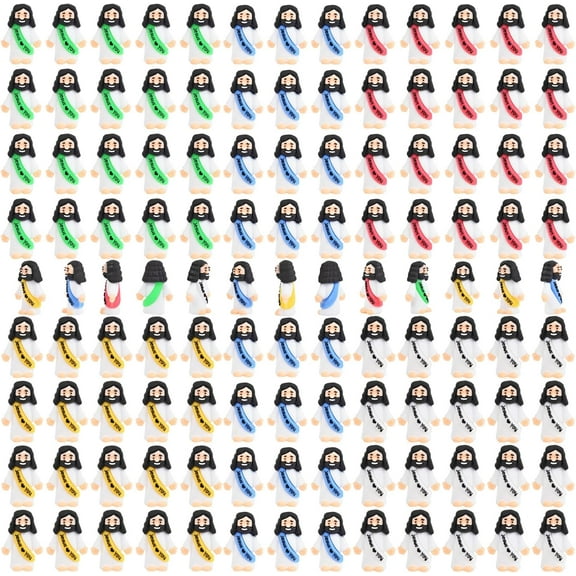 100 PCS Little Jesus Figures, Mini Jesus Figurines in Bulk, Tiny Pocket Rubber Jesus Love You Figure for Religious Party Favors, Sunday School, Baptism Gift, Easter Egg Stuffers (100)