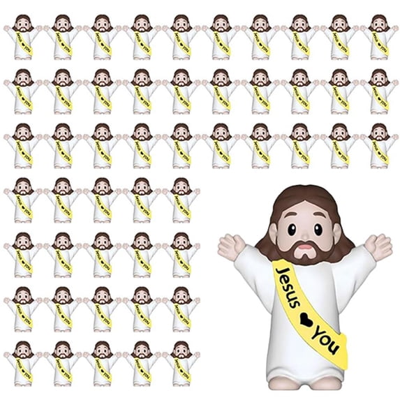 100 PCS Little Jesus Figures,Mini Jesus Loves You Figurines - Tiny Statues for Easter Egg Stuffers, Christ Toys to Hide and Seek Sunday School Religious Party Favors Baptism Gifts