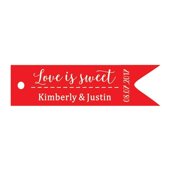100 PCS Love is Sweet Customized Hang Tags Personalized Wedding Favor Gift Paper Tag