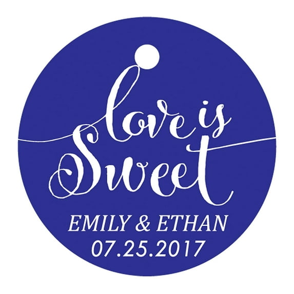 100 PCS Love is Sweet Customized Hang Tags Personalized Wedding Favor Gift Paper Tag